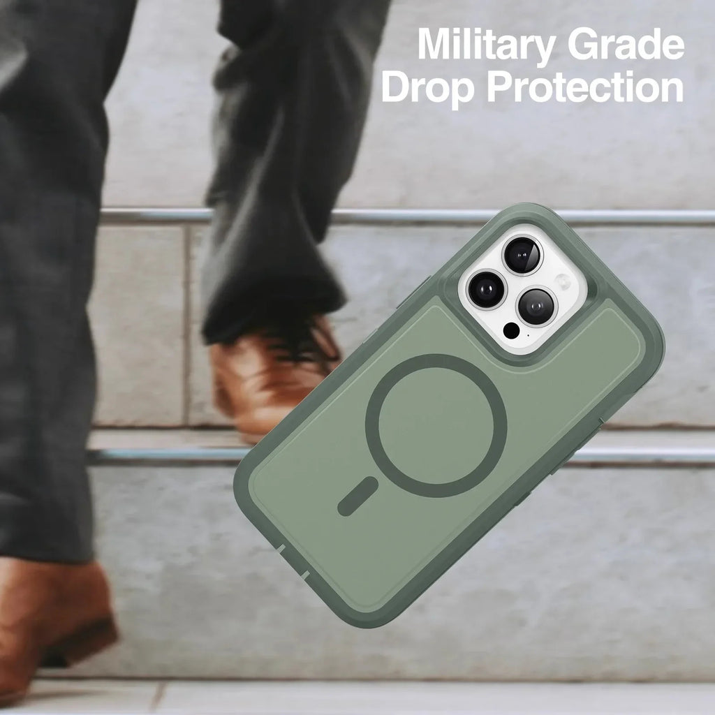 Matte Anti-slip Rugged Armor magnetic phone case for iPhone 15 14 13 12 11 Pro