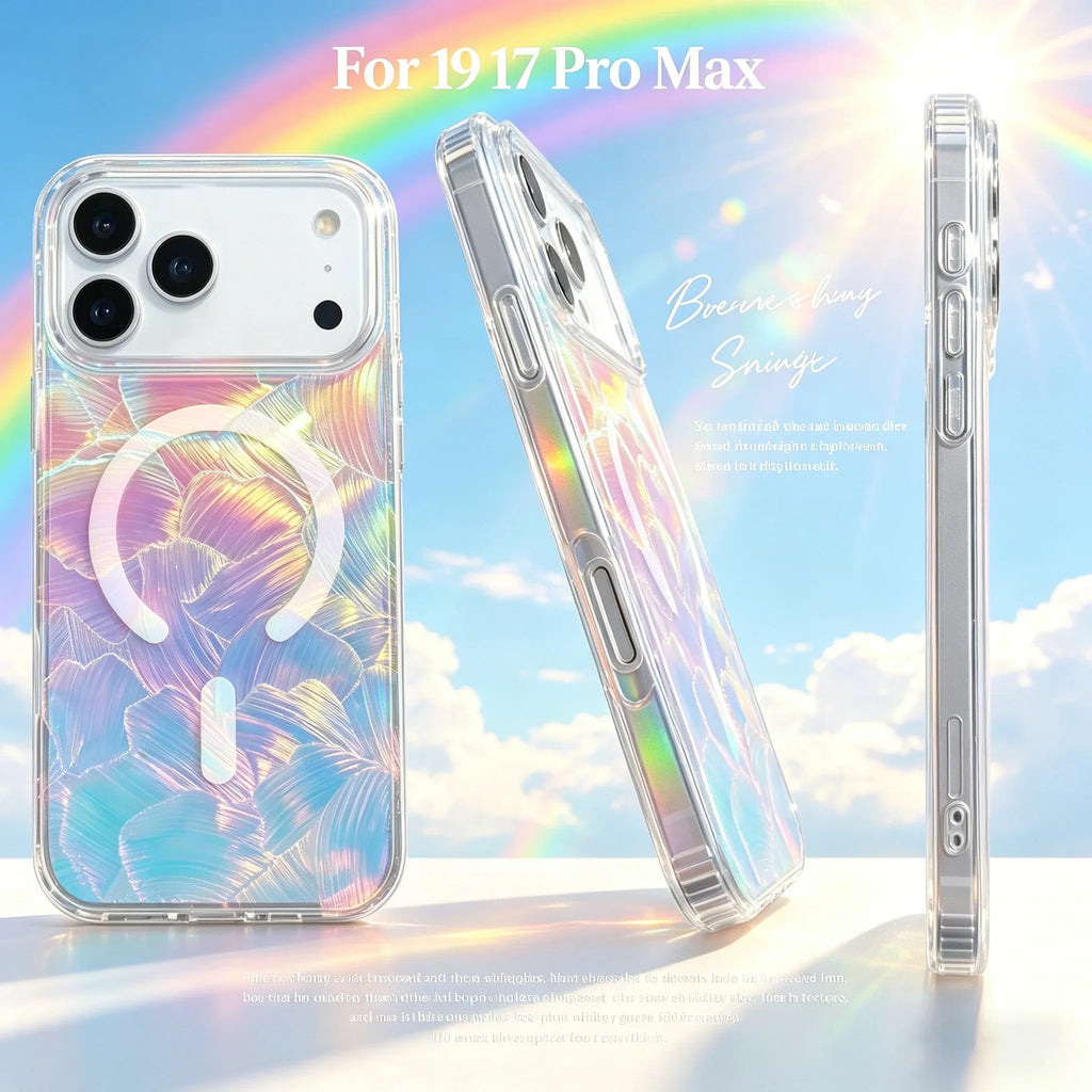 Laser Gradient For Magnetic Case For iPhone Air 17E 17 16 15 14 Pro Max Plus 13