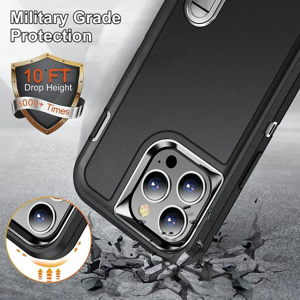 3IN1 Hybrid Military Anti-Shock Strong Phone Case For iPhone 17 Air 16 11 12 13