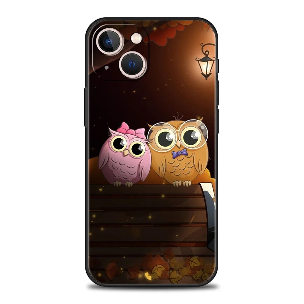 Cute Cartoon Owl Phone Case Cover For iPhone 15 14 13 12 11 Pro Max X XR 8 7