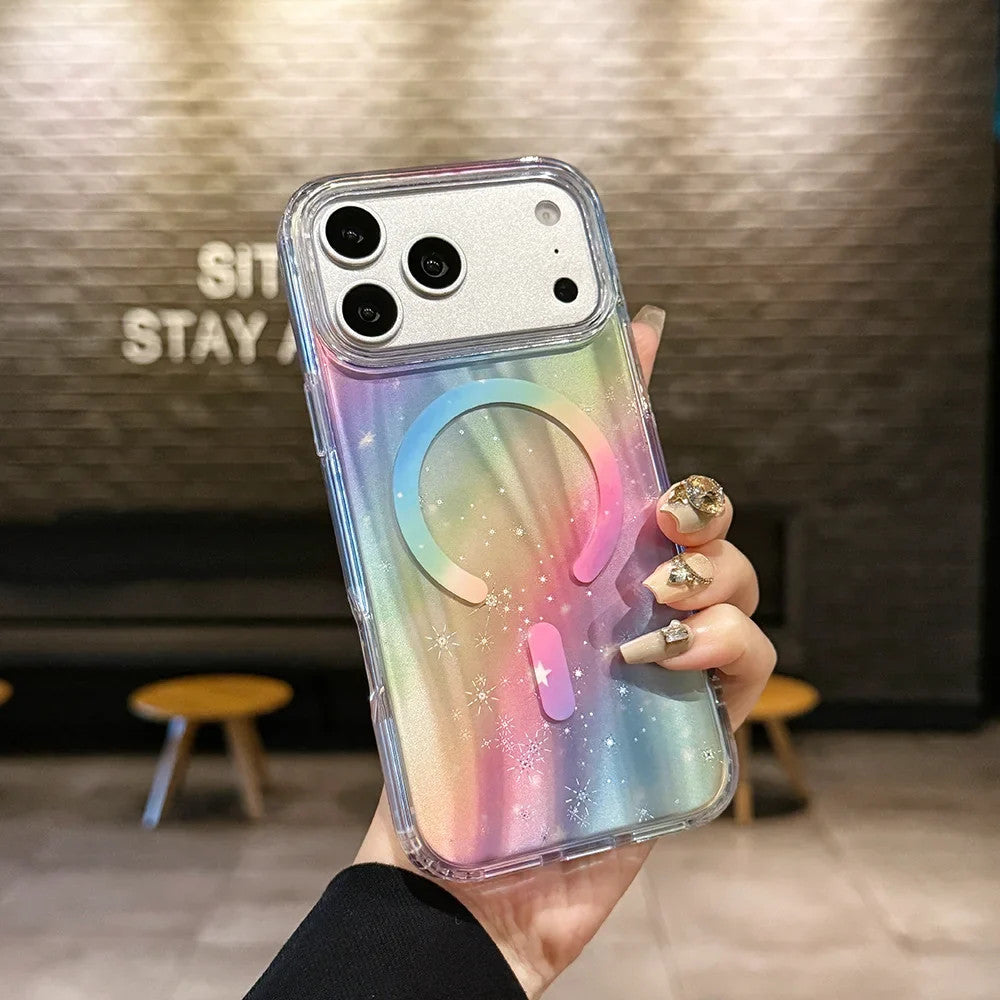 Glitter Shell Marble Magnetic Soft Case for IPhone 17 16 15 14 13 Pro Max Plus