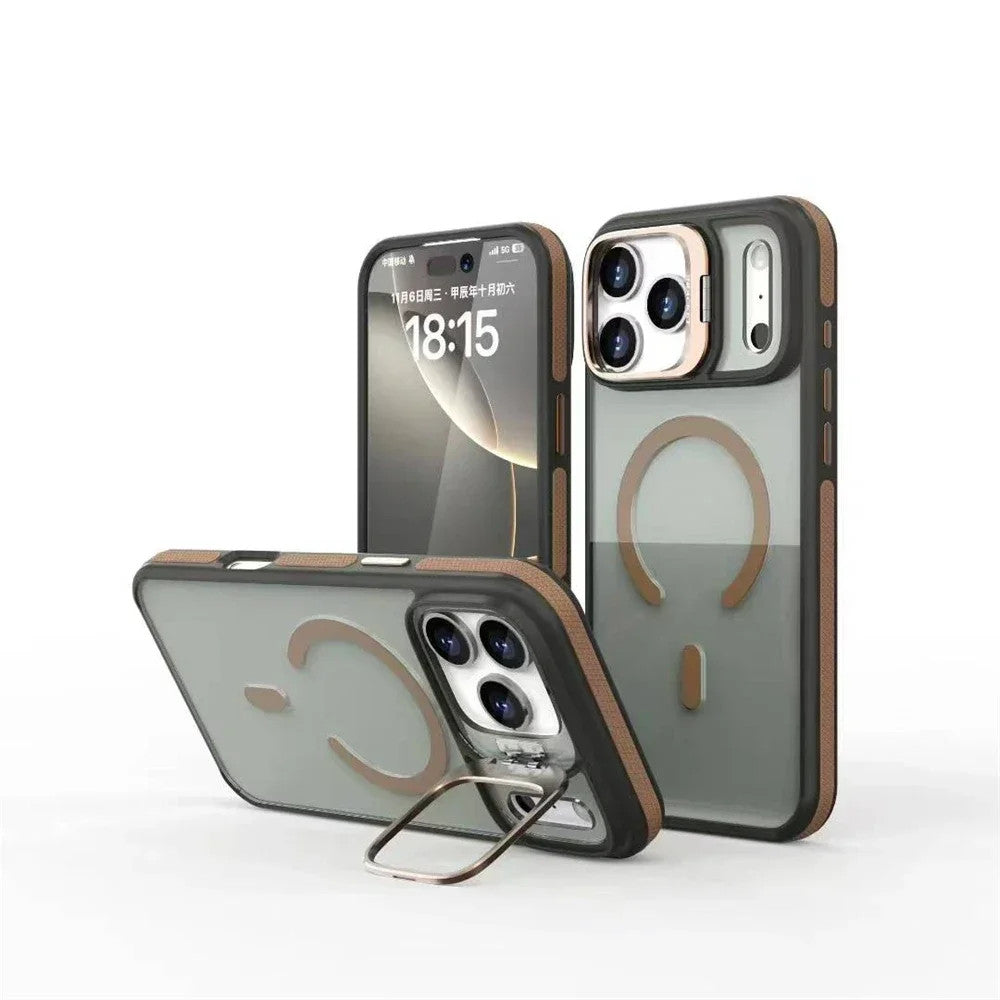Luxury Matte Transparent Magsafe Kickstand Stand Phone Case For iPhone 17 Air