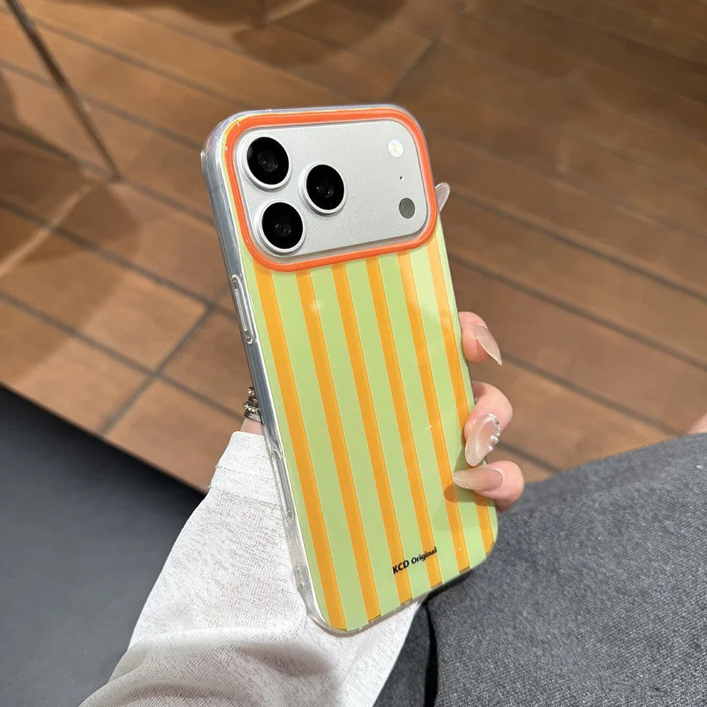 Canyd Color Blocking Striped Pattern Case For iPhone 17 16 15 14 Pro Max 13