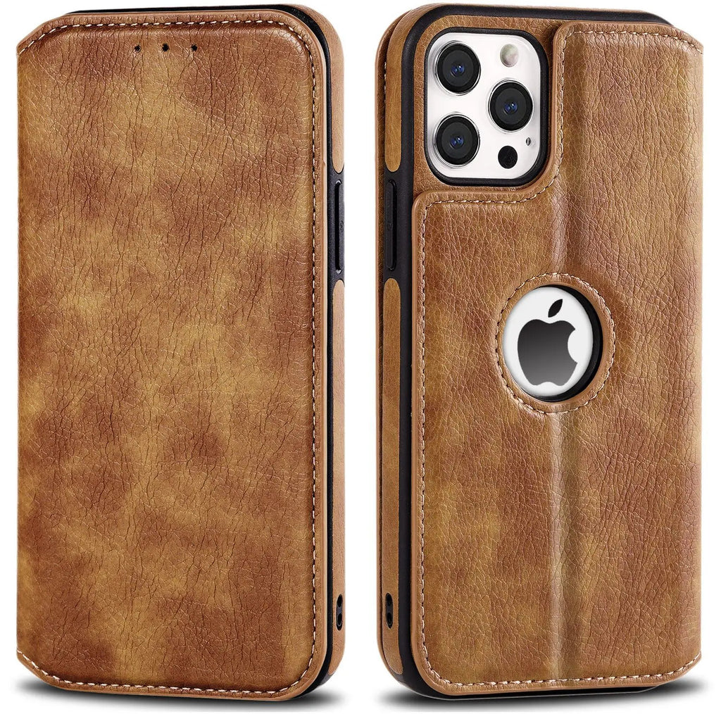 Leather Case For iPhone 16 15 14 13 12 11 Pro Max XS XR Wallet Case [RFID