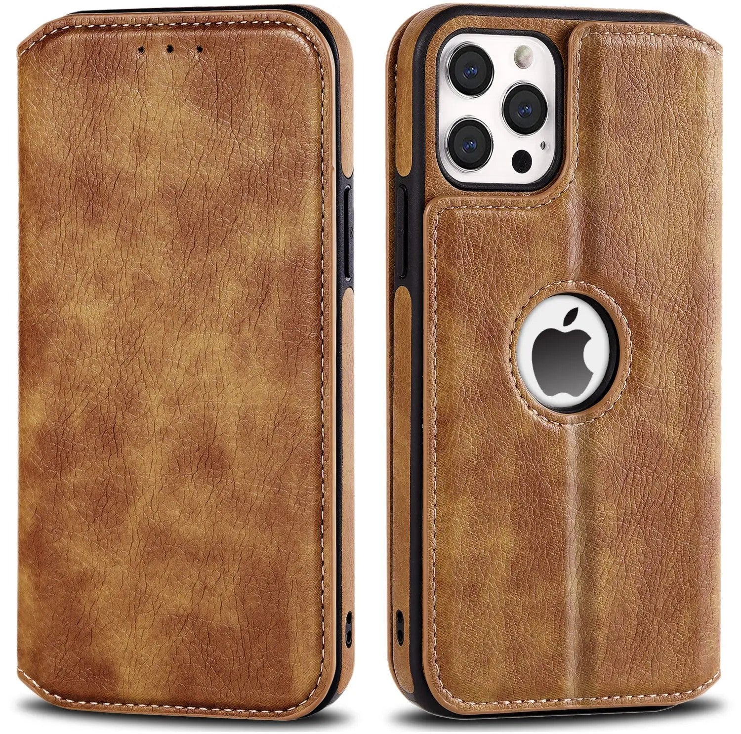 Leather Case For iPhone 16 15 14 13 12 11 Pro Max XS XR Wallet Case [RFID