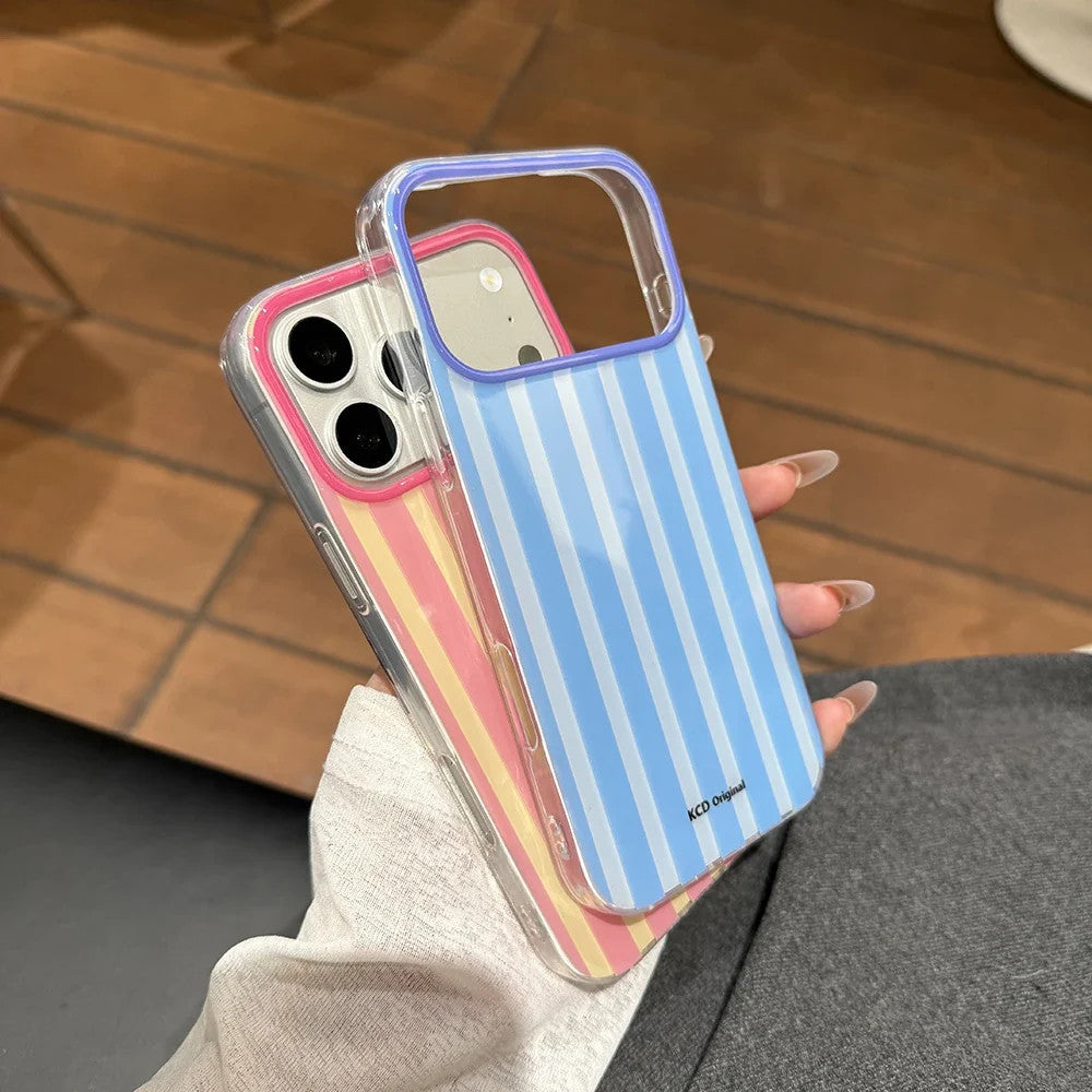 Canyd Color Blocking Striped Pattern Case For iPhone 17 16 15 14 Pro Max 13