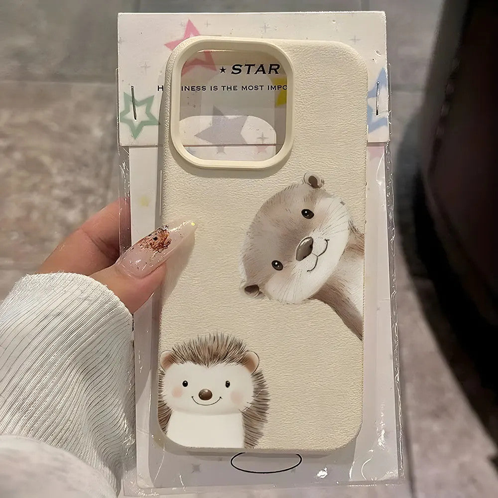 Cute Hybrid And Hedgehog Phone Case For iPhone 17 16 15 14 13 12 11 Pro Max 14