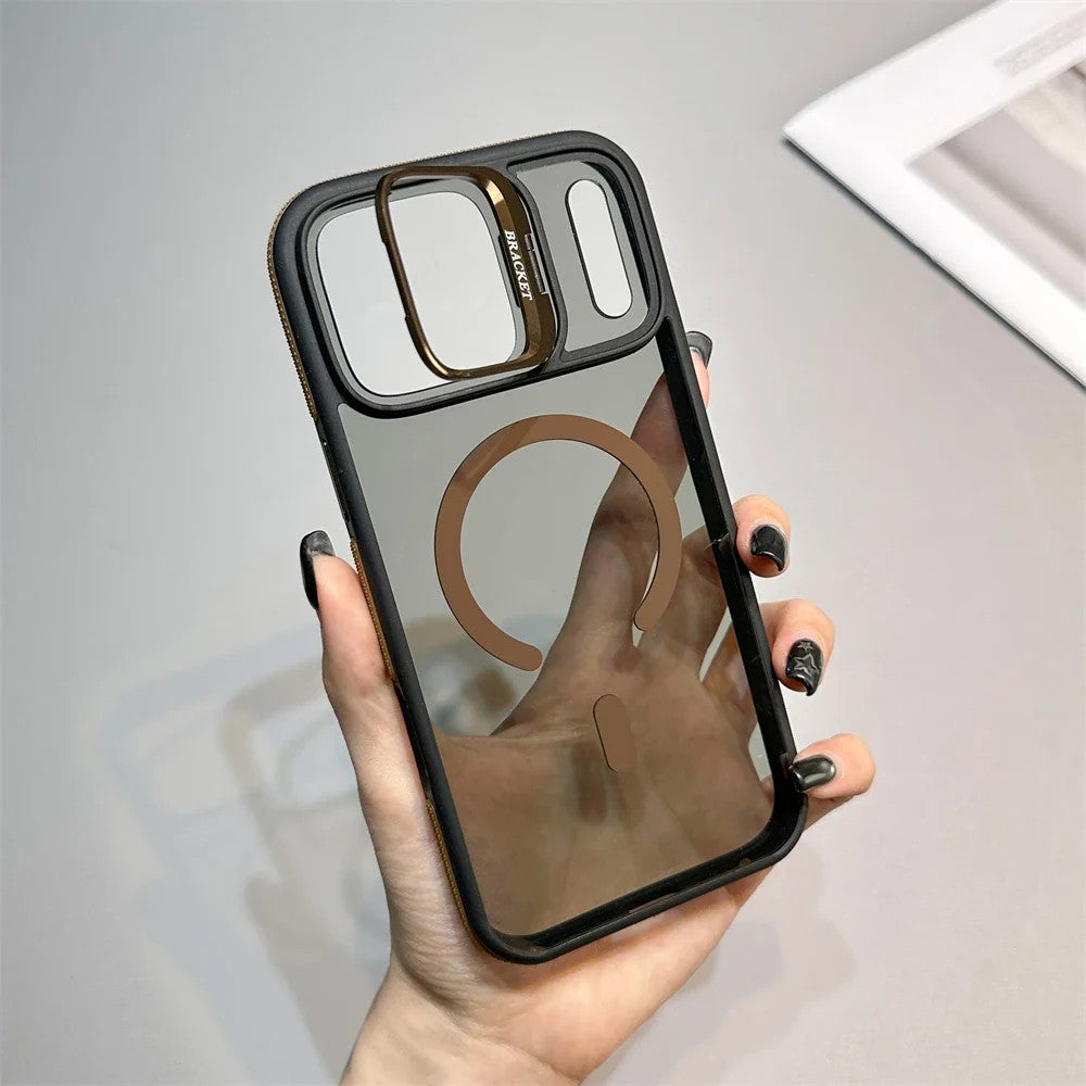 Luxury Matte Transparent Magsafe Kickstand Stand Phone Case For iPhone 17 Air