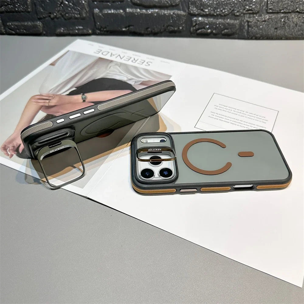 Luxury Matte Transparent Magsafe Kickstand Stand Phone Case For iPhone 17 Air