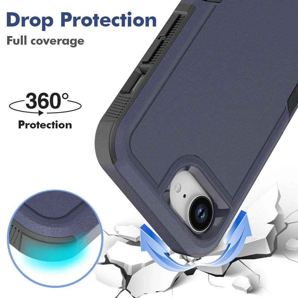 For iPhone 16e Phone Case, Shockproof Hybrid Case Dual Layer Design Hard Cover