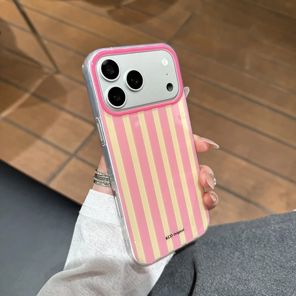 Canyd Color Blocking Striped Pattern Case For iPhone 17 16 15 14 Pro Max 13