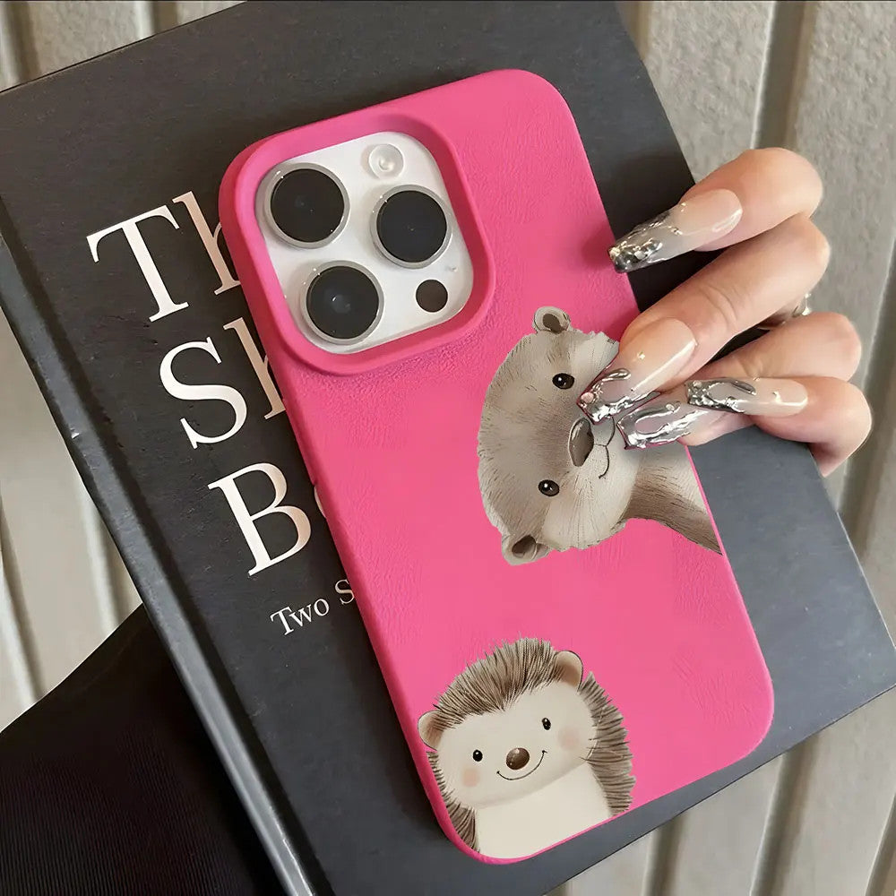Cute Hybrid And Hedgehog Phone Case For iPhone 17 16 15 14 13 12 11 Pro Max 14