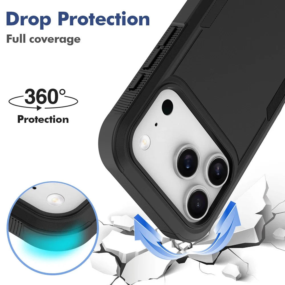 Hybrid Rugged Armor Shockproof Case For iPhone 17 Air 16E 16 15 14 Plus 13 12