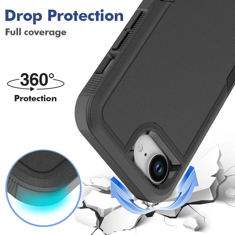 For iPhone 16e Phone Case, Shockproof Hybrid Case Dual Layer Design Hard Cover