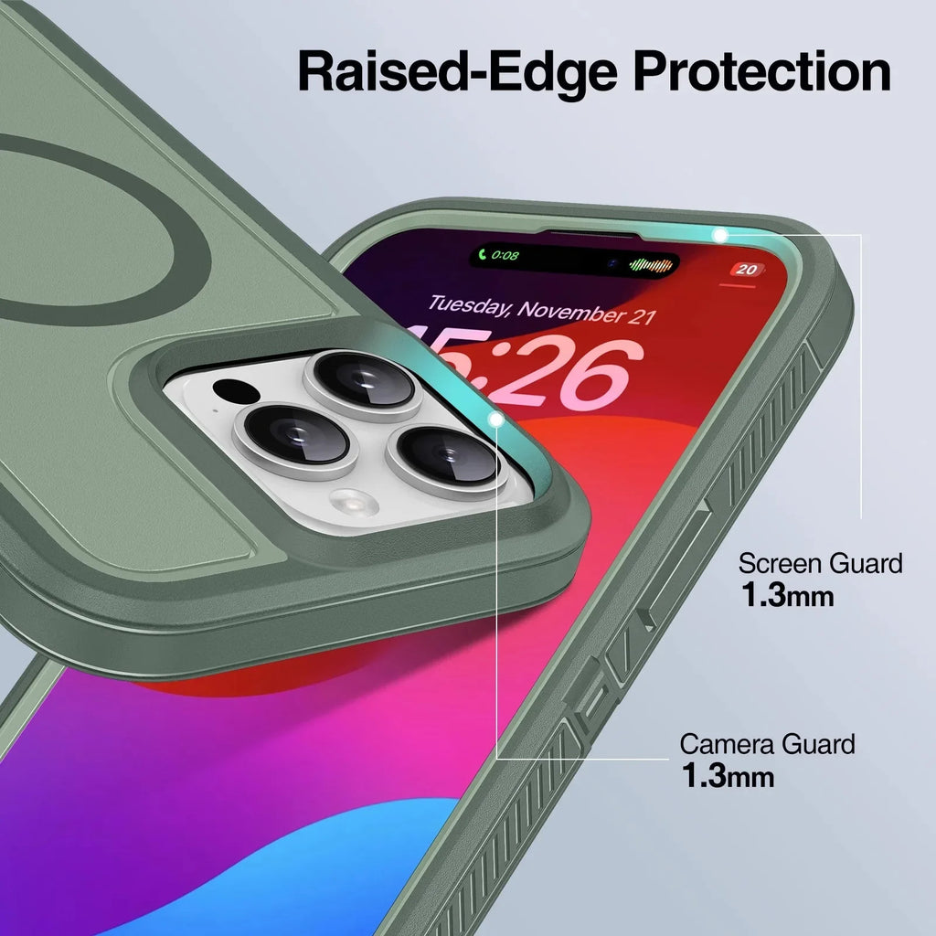 Matte Anti-slip Rugged Armor magnetic phone case for iPhone 15 14 13 12 11 Pro