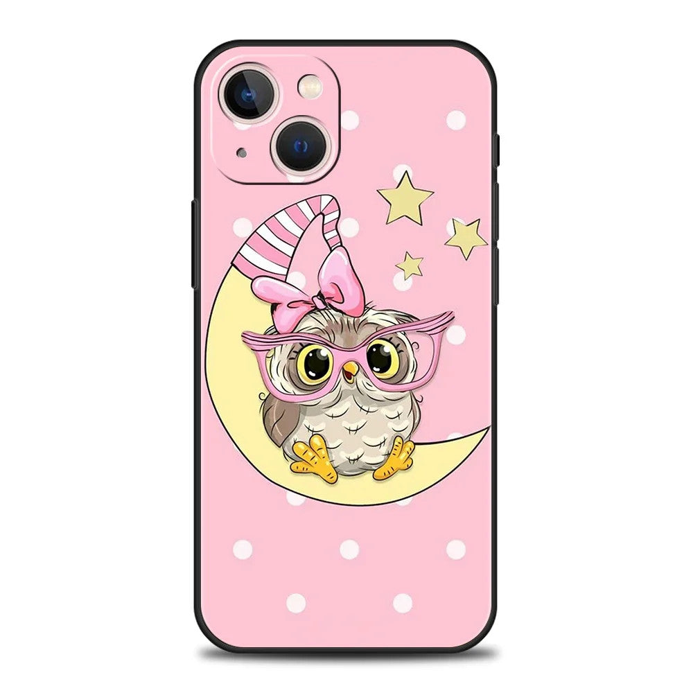 Cute Cartoon Owl Phone Case Cover For iPhone 15 14 13 12 11 Pro Max X XR 8 7