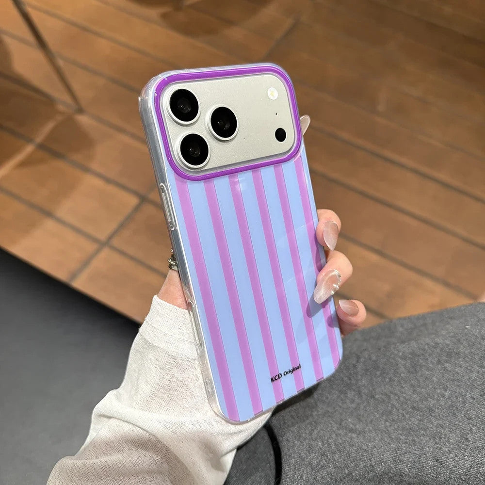 Canyd Color Blocking Striped Pattern Case For iPhone 17 16 15 14 Pro Max 13