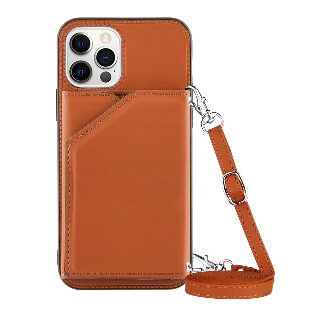 Lanyard Crossbody leather Case For iPhone 13 12 11 Pro Max XS MAX XR X 7 8 Plus