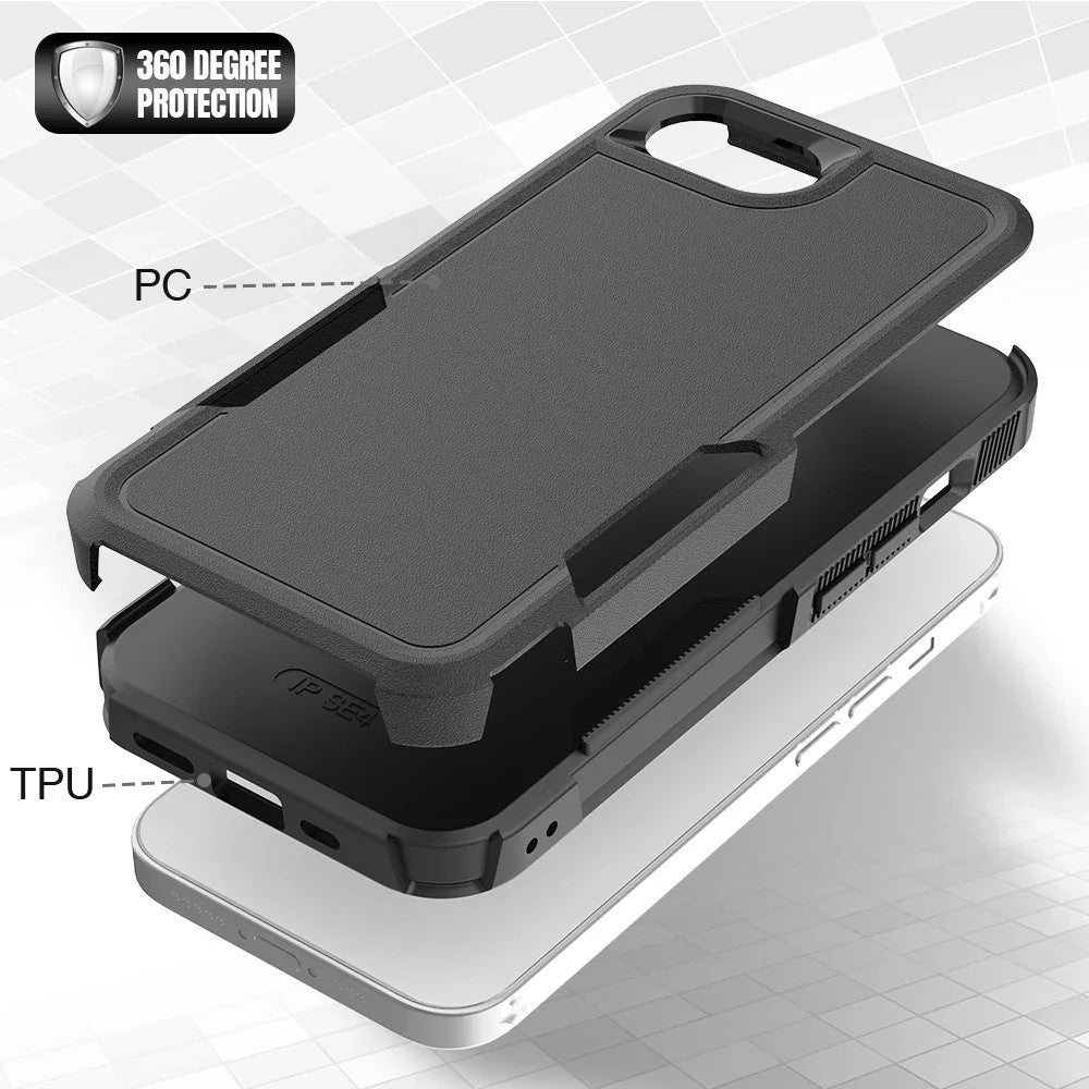 For iPhone 16e Phone Case, Shockproof Hybrid Case Dual Layer Design Hard Cover
