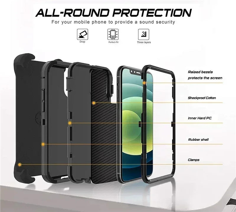 Luxury Fashion Hybrid Heavy Duty Armor Case for IPhone 17 Air 16 Pro Max Plus