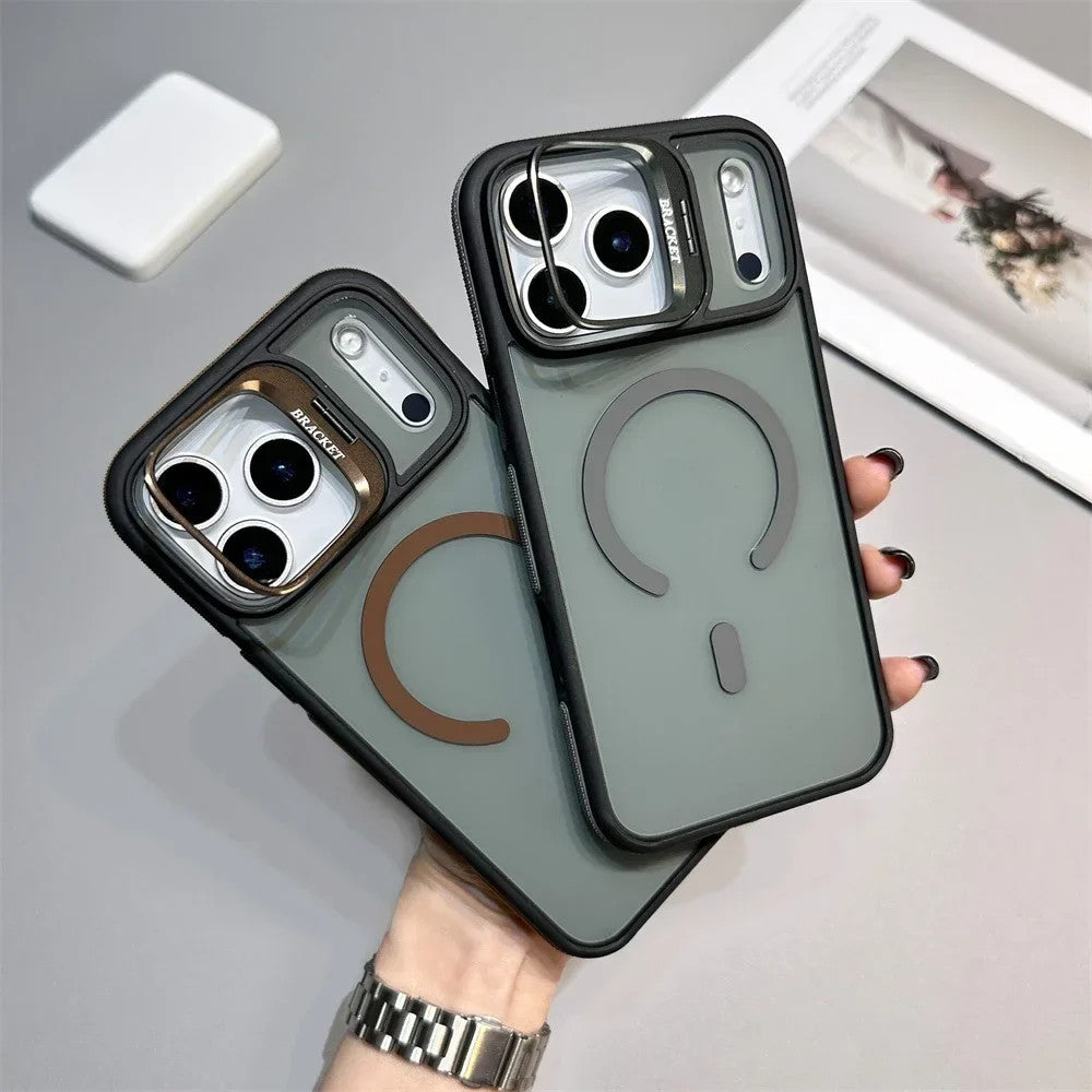 Luxury Matte Transparent Magsafe Kickstand Stand Phone Case For iPhone 17 Air