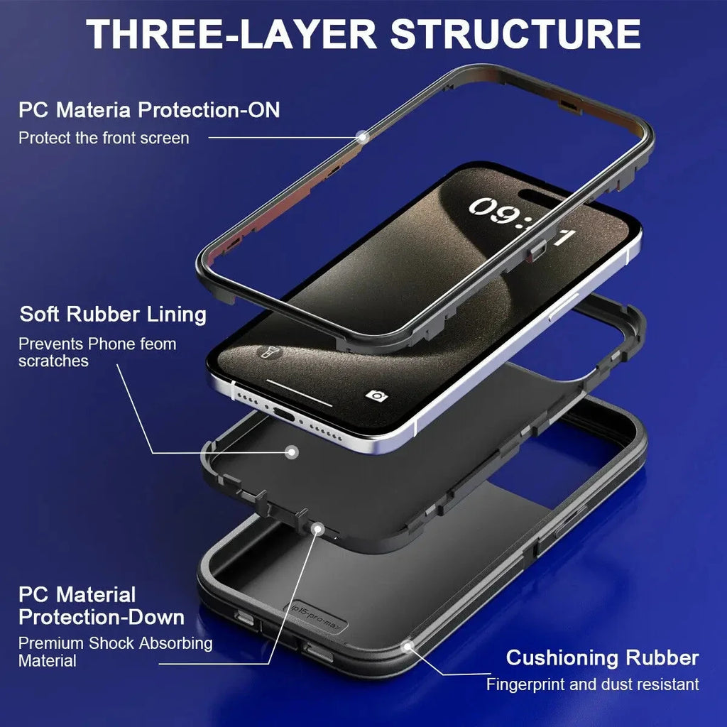 3 IN1 For iPhone 17 Air 16E 15 16 14 Plus 12 13 MINI 14 15 16 Pro Max Heavy