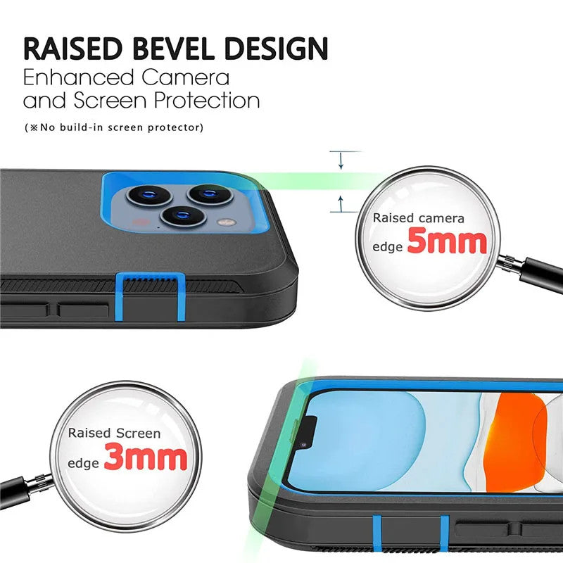 Defender Case for iPhone 14 Plus 13 15 Pro Max 11 Pro Max 12 Mini XR X XS Max 7