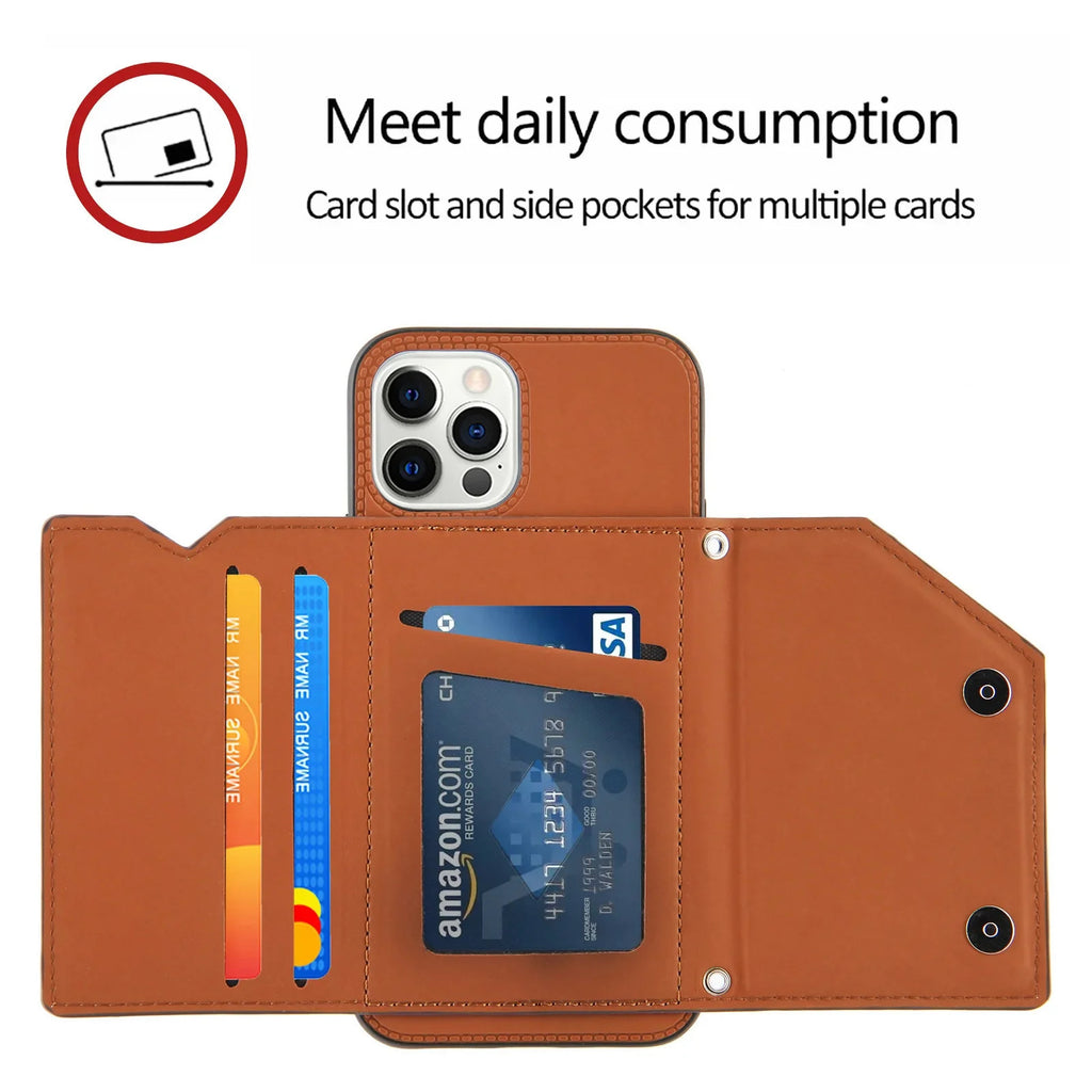 Lanyard Crossbody leather Case For iPhone 13 12 11 Pro Max XS MAX XR X 7 8 Plus