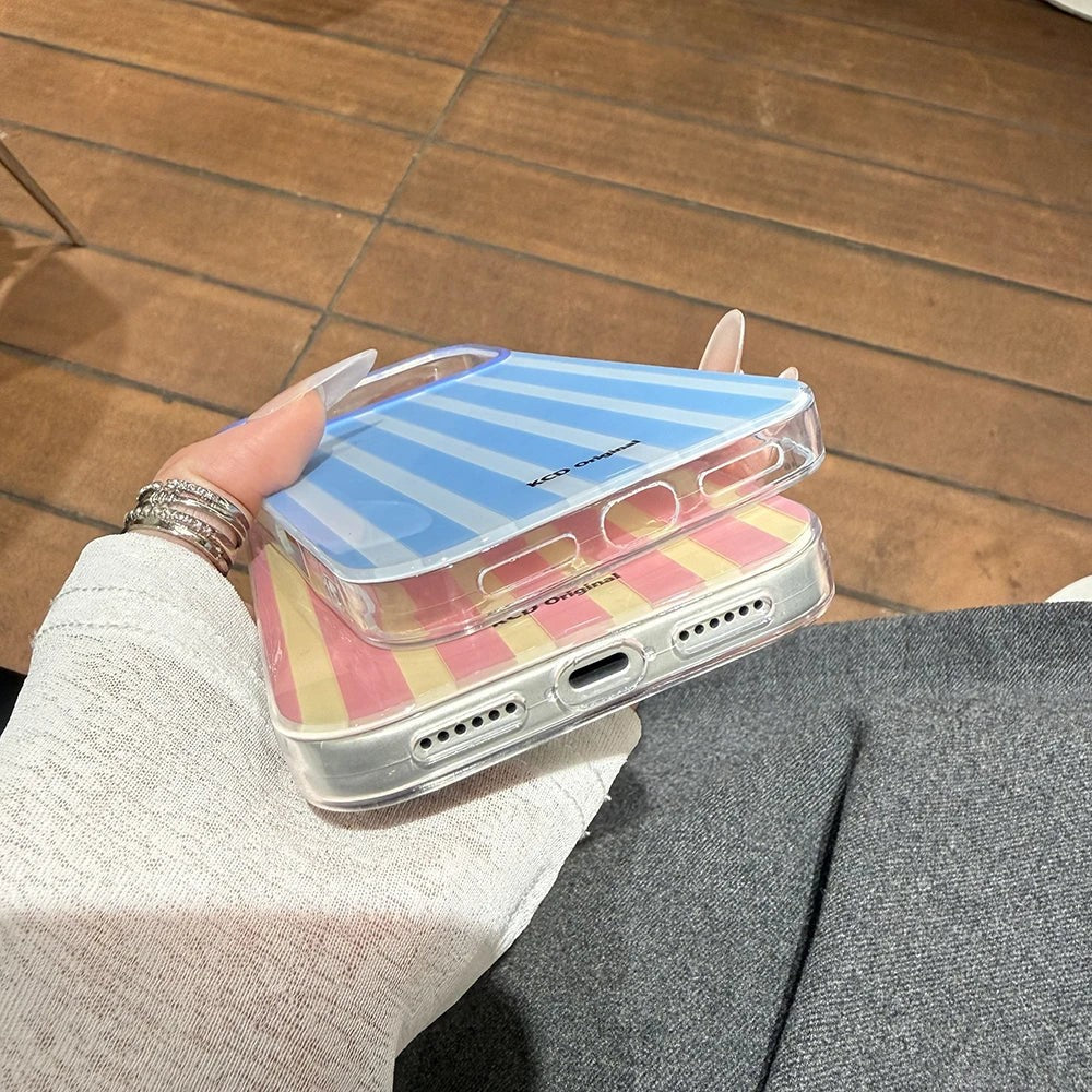 Canyd Color Blocking Striped Pattern Case For iPhone 17 16 15 14 Pro Max 13