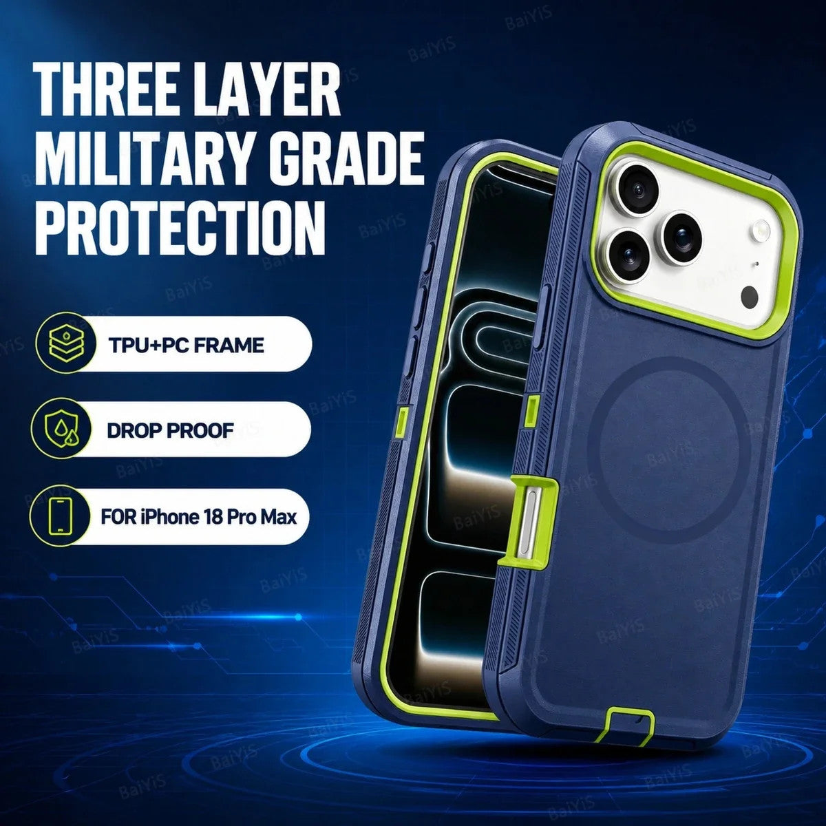 3 in 1 Heavy Duty OTT-Box Magnetic Case For iPhone 18 Pro Max 17 16 15 14 Plus