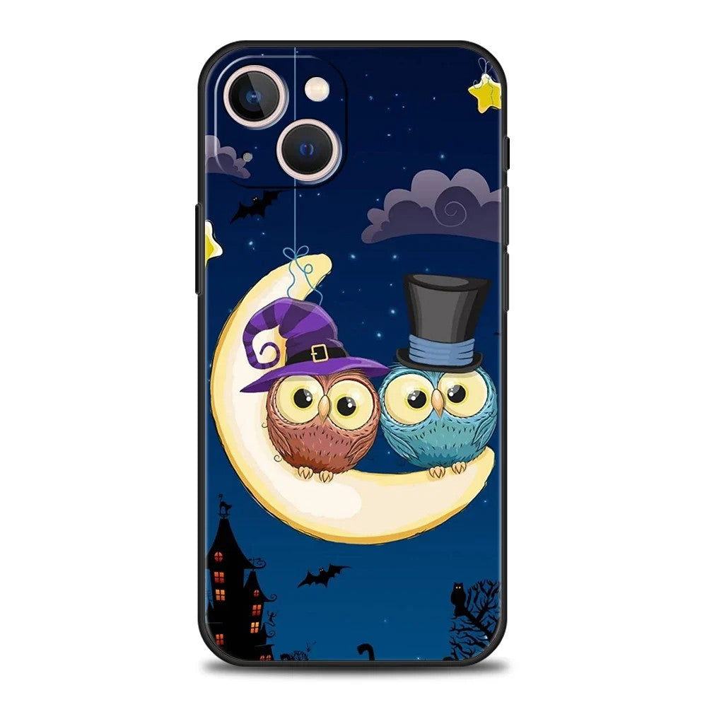 Cute Cartoon Owl Phone Case Cover For iPhone 15 14 13 12 11 Pro Max X XR 8 7