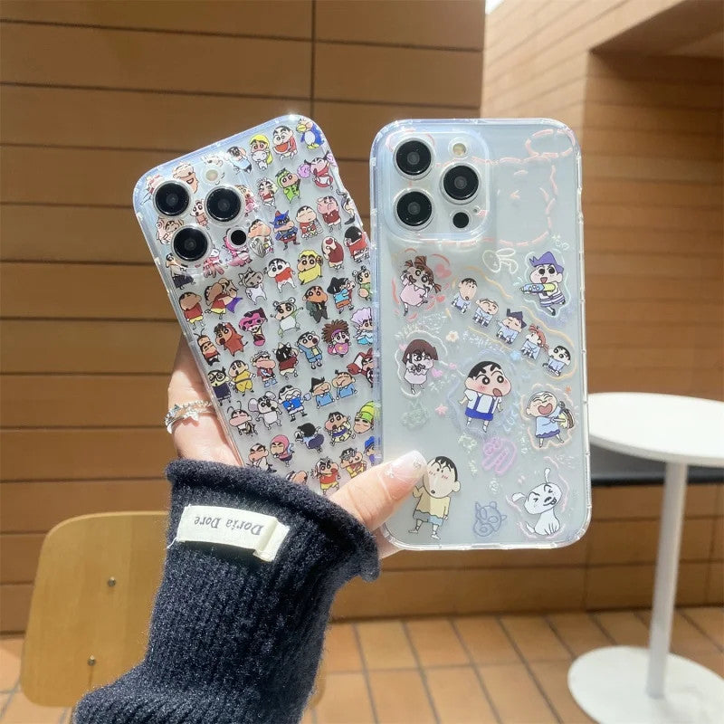 3D Comic  Campus Daily Learning Crayon   Holder Cartoon Phone Case For iPhone