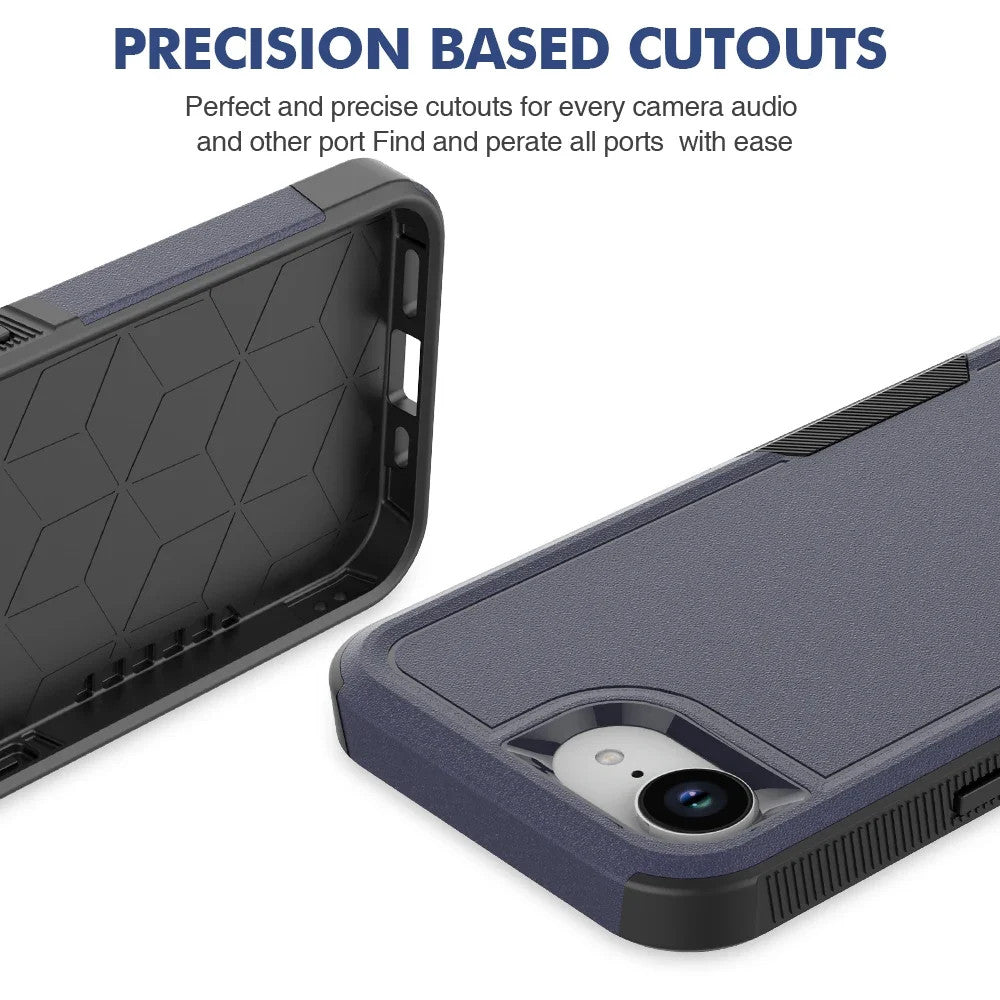 For iPhone 16e Phone Case, Shockproof Hybrid Case Dual Layer Design Hard Cover