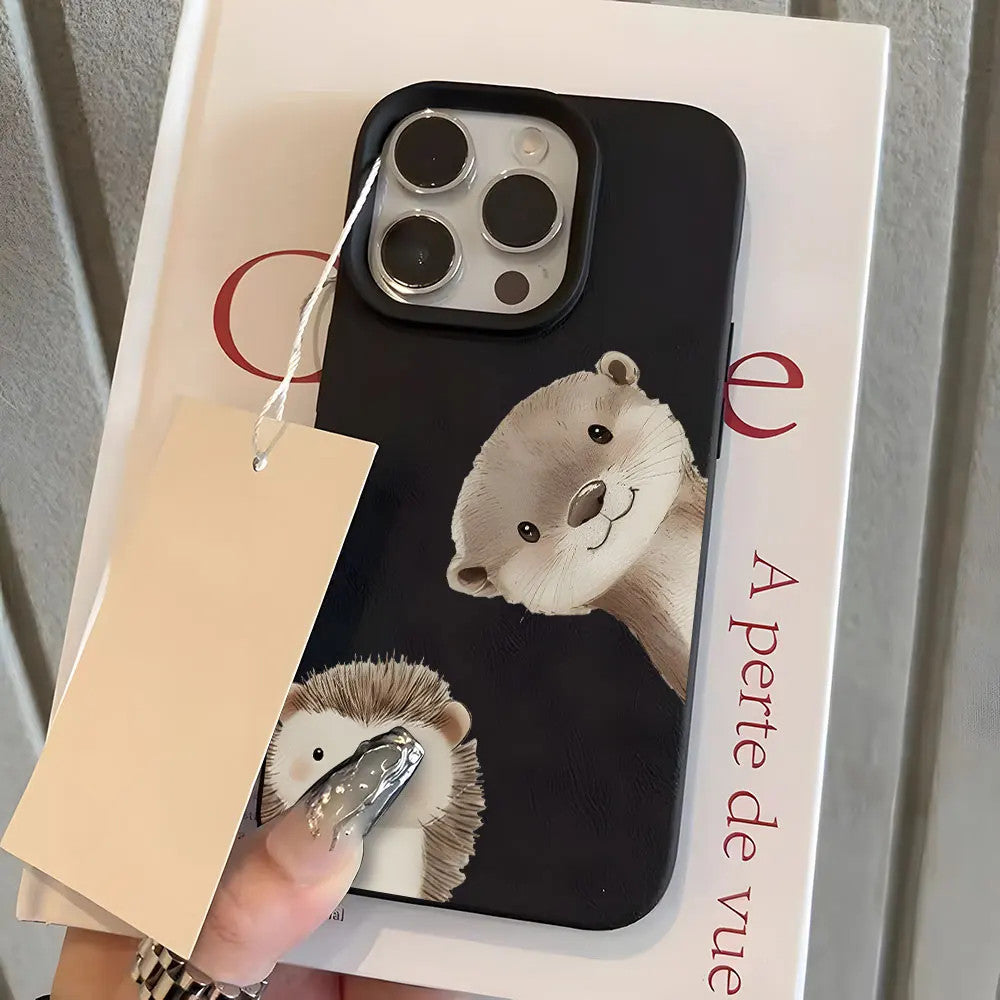 Cute Hybrid And Hedgehog Phone Case For iPhone 17 16 15 14 13 12 11 Pro Max 14