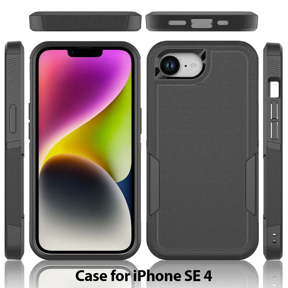 For iPhone 16e Phone Case, Shockproof Hybrid Case Dual Layer Design Hard Cover