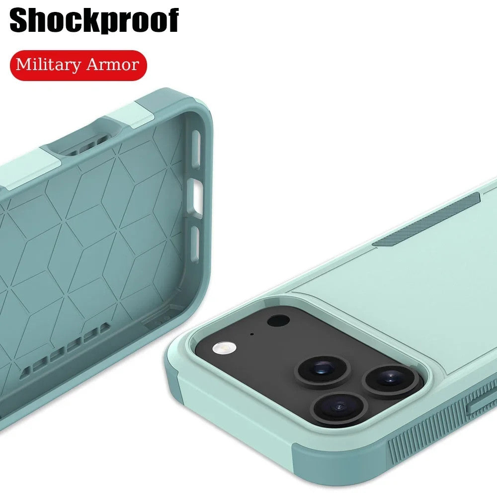 Military Rugged Ott-Box Shockproof Case For iPhone 17 Air 16E 15 14 Plus 13 12