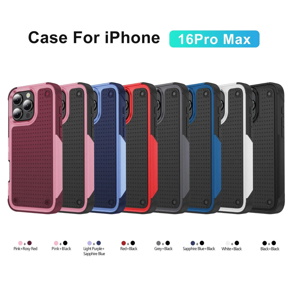 Hybrid Rugged Armor Shockproof Phone Case For iPhone 11 12 13 14 15 16 Pro Max
