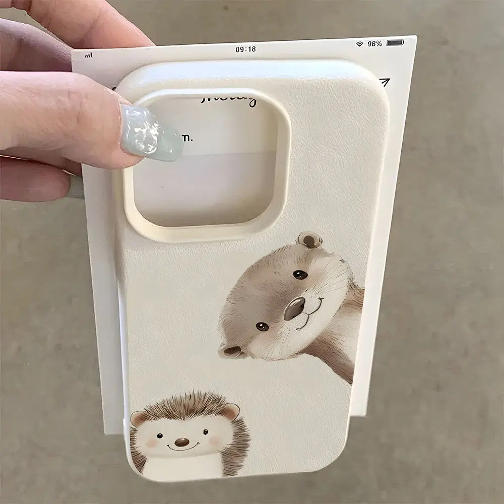 Cute Hybrid And Hedgehog Phone Case For iPhone 17 16 15 14 13 12 11 Pro Max 14