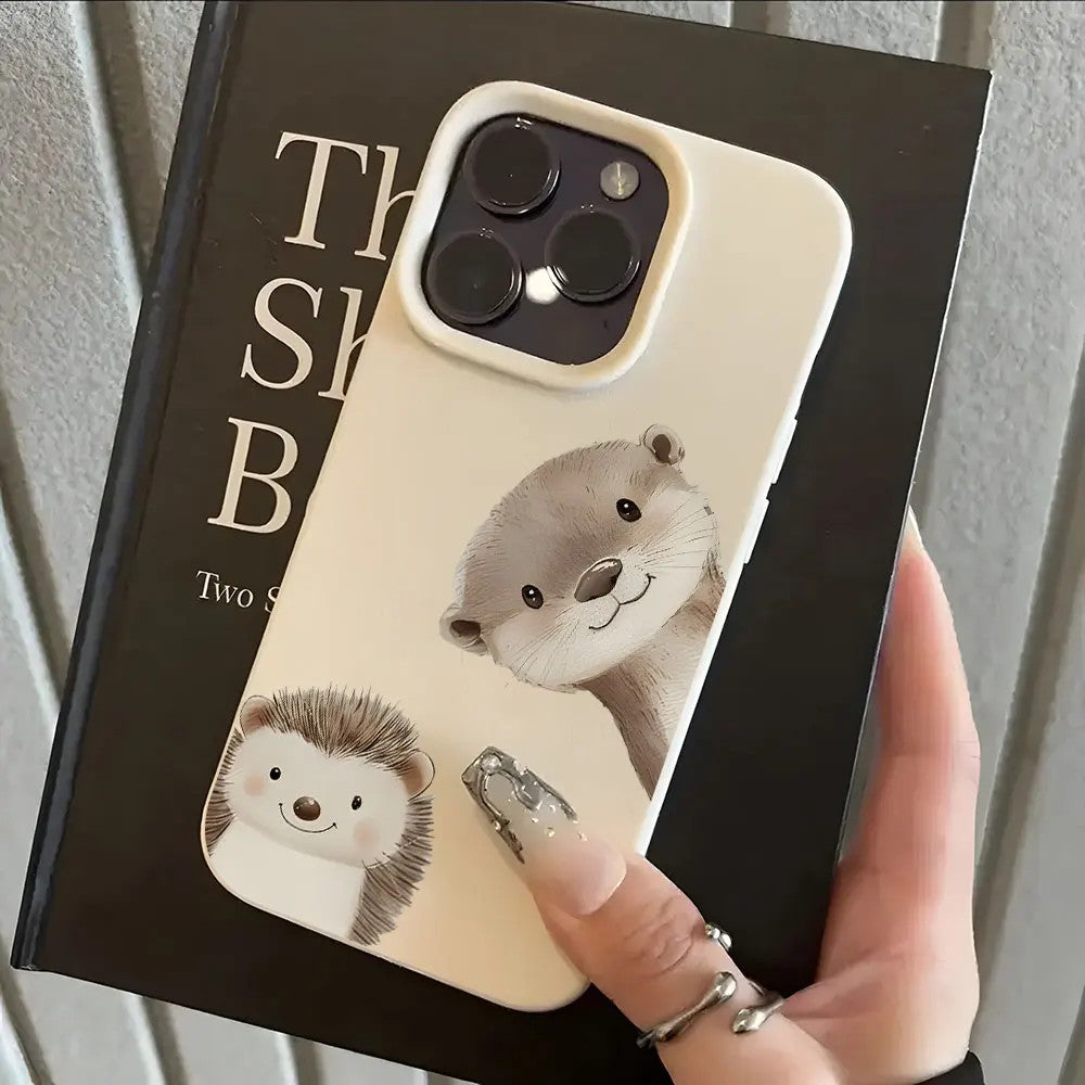 Cute Hybrid And Hedgehog Phone Case For iPhone 17 16 15 14 13 12 11 Pro Max 14