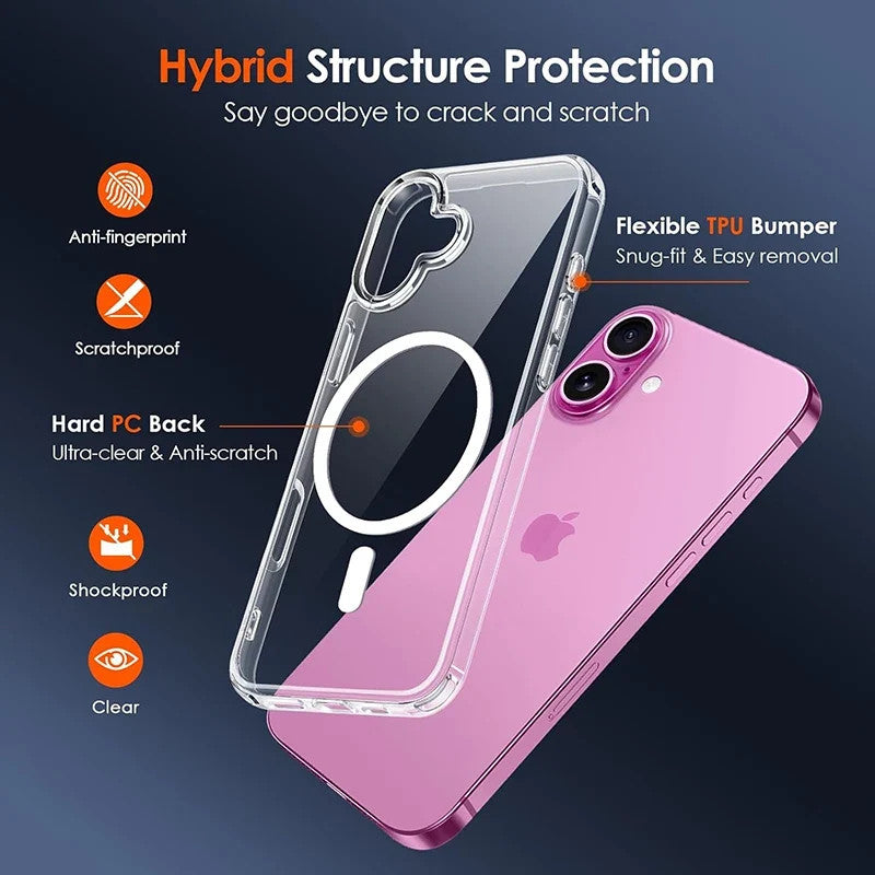 Magnetic Case For iPhone 16 15 14 13 12 11 Pro Max Plus Mini For Magnetic