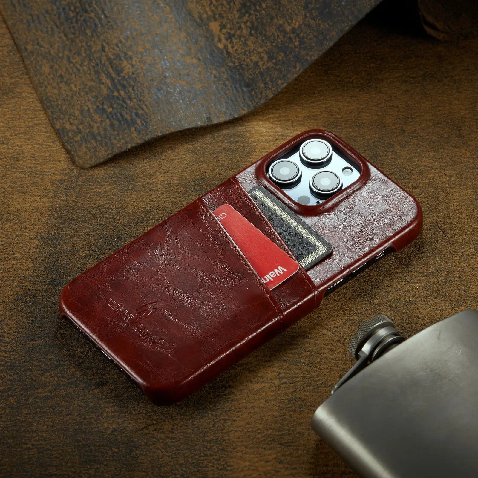 Card Case for iPhone 15 14 13 12 11 Pro Max 2 Card Holder Pockets Luxe M2