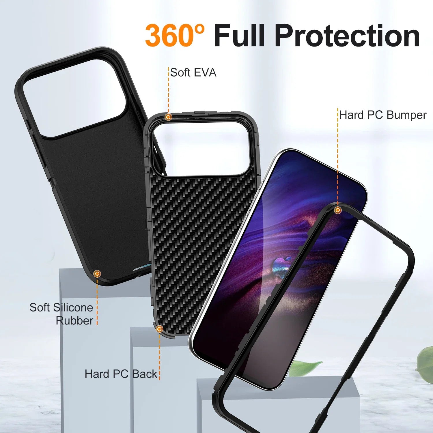 3IN1 Military Grade Heavy Duty Armor Case For IPhone 18 Pro Max 17 16 15 14