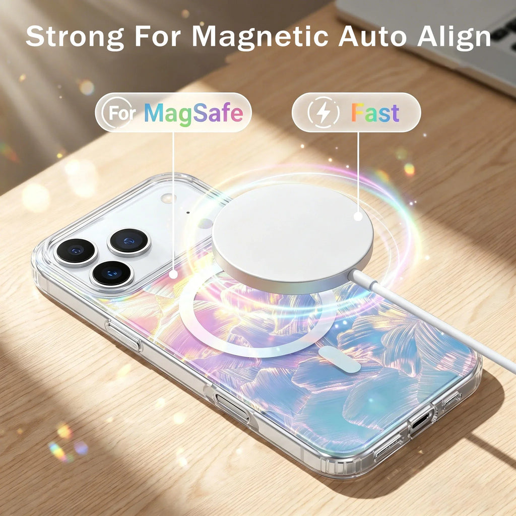 Laser Gradient For Magnetic Case For iPhone Air 17E 17 16 15 14 Pro Max Plus 13