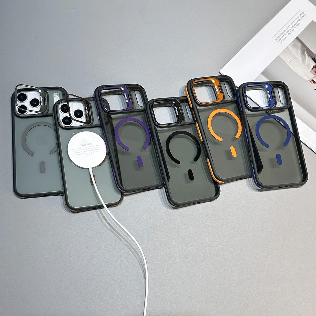 Luxury Matte Transparent Magsafe Kickstand Stand Phone Case For iPhone 17 Air