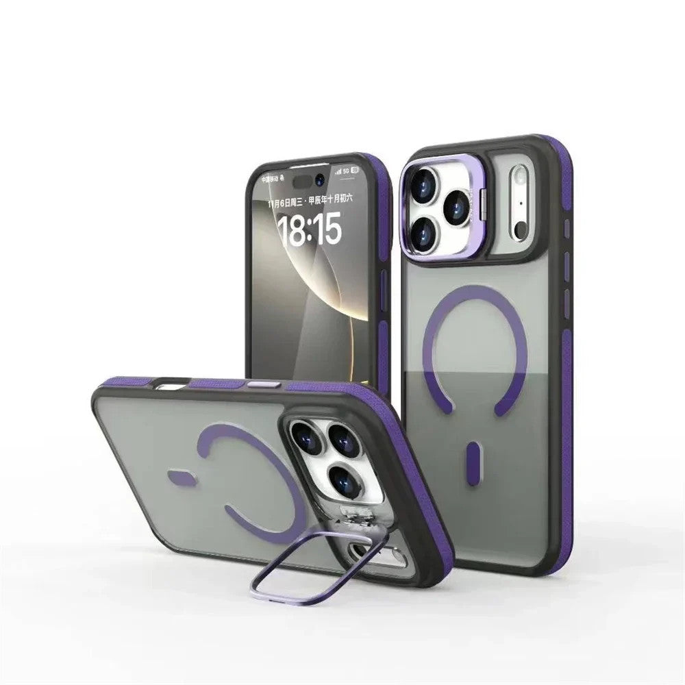 Luxury Matte Transparent Magsafe Kickstand Stand Phone Case For iPhone 17 Air