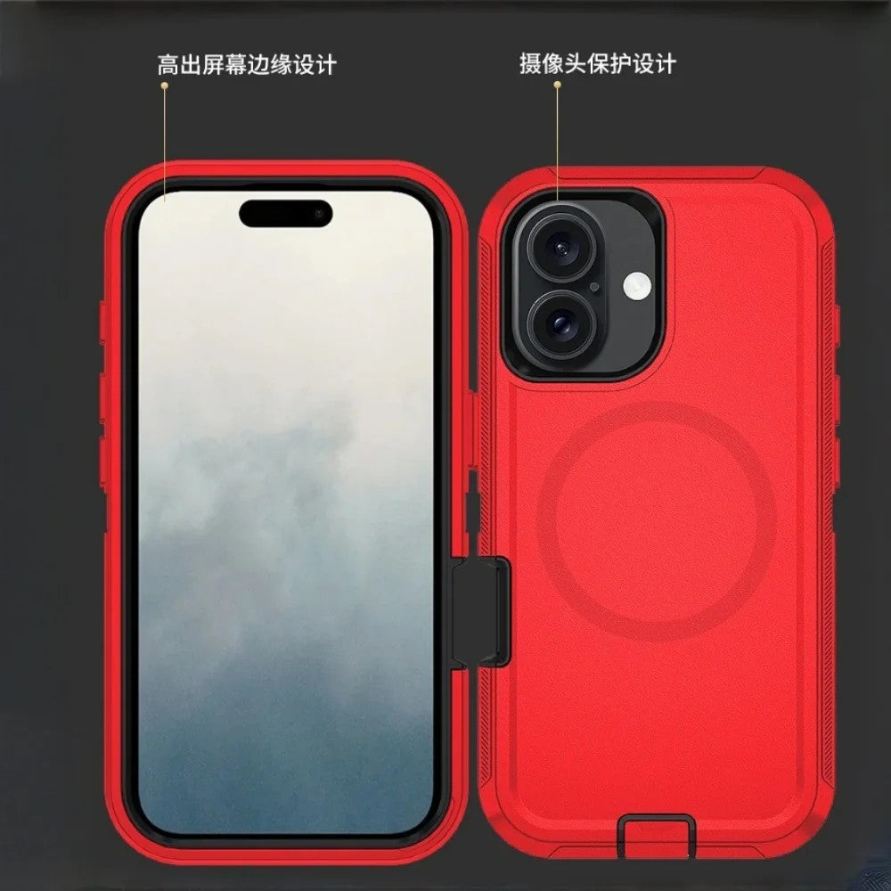 For Magnetic Strong Magnets 3-Layer Hybrid Case For iPhone 17 Pro Max 17e Air