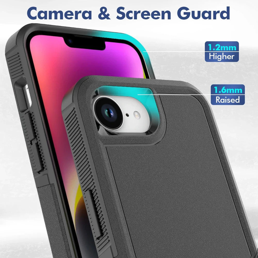 For iPhone 16e Phone Case, Shockproof Hybrid Case Dual Layer Design Hard Cover