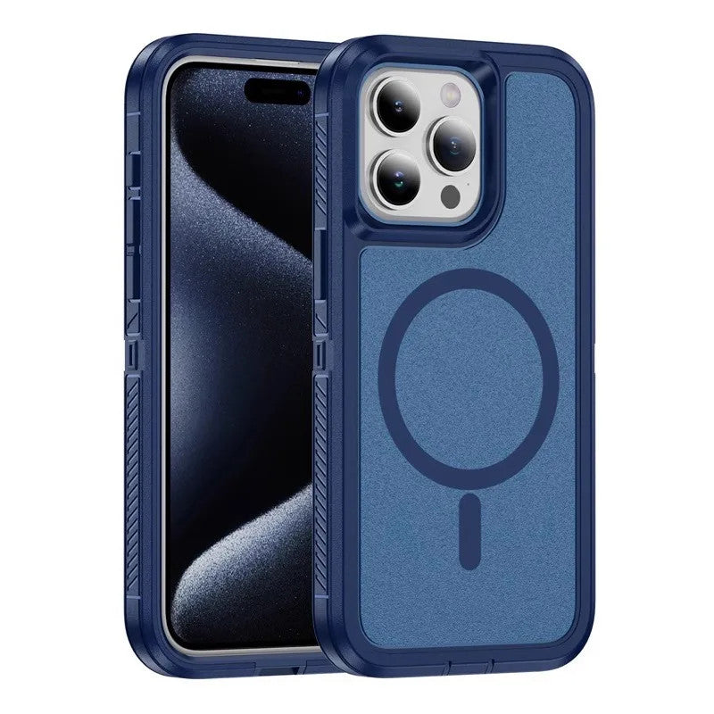 Matte Anti-slip Rugged Armor magnetic phone case for iPhone 15 14 13 12 11 Pro