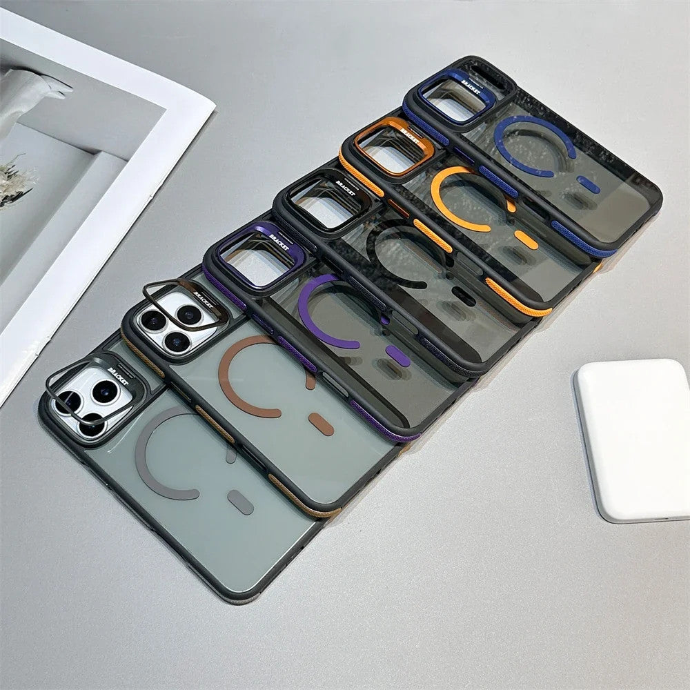 Luxury Matte Transparent Magsafe Kickstand Stand Phone Case For iPhone 17 Air