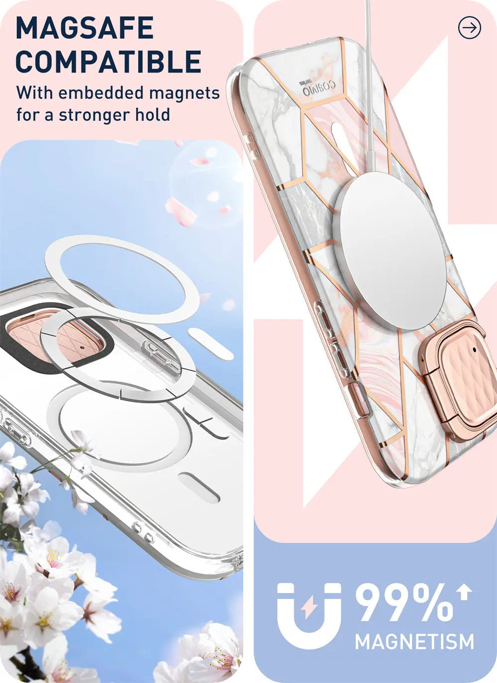 For iPhone 15/14/13 Case 6.1" I-BLASON Cosmo Mag Slim Stylish Full-Body